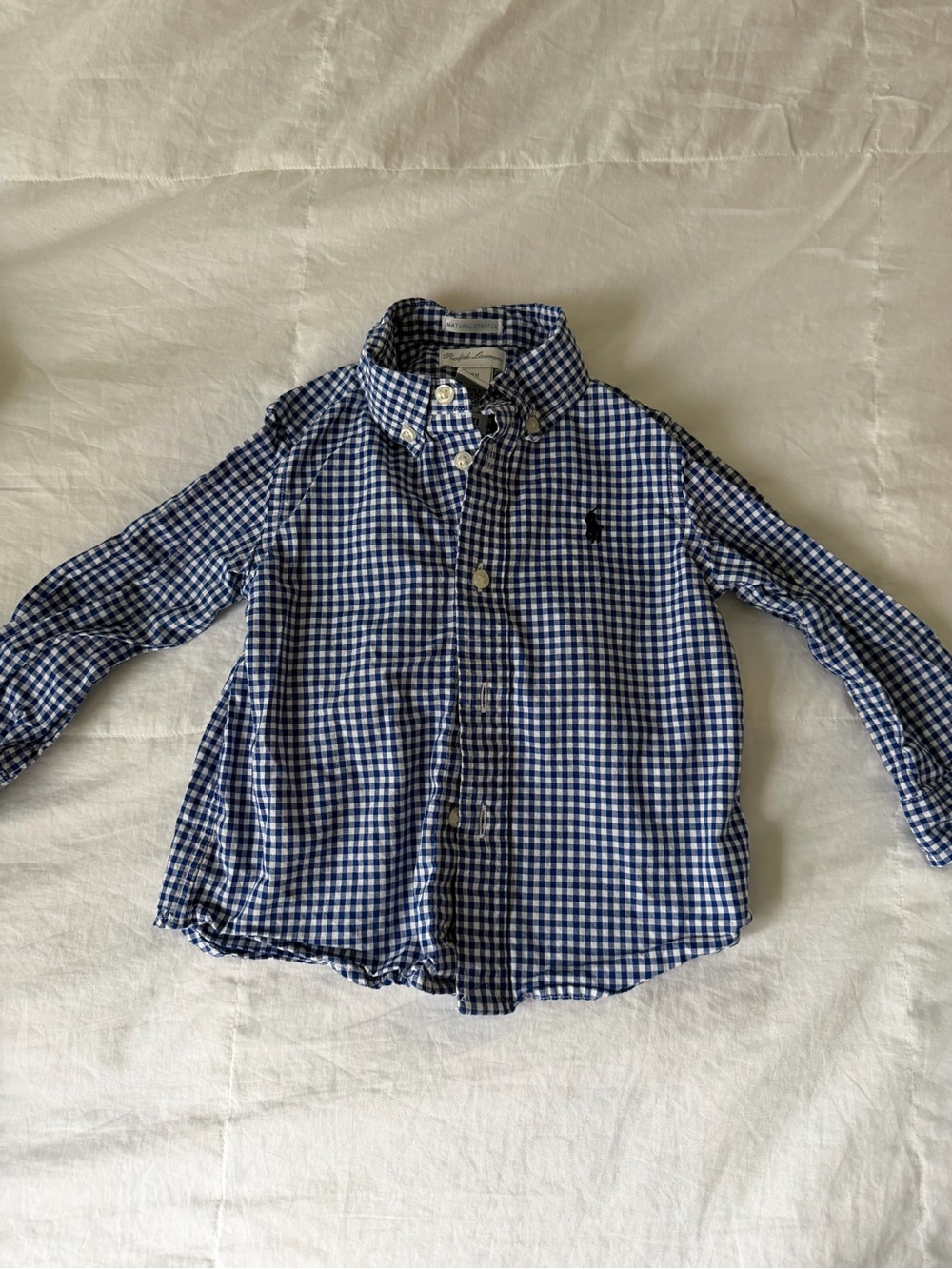 Ralph Lauren Blue Gingham Button-Down Shirt 18 Months